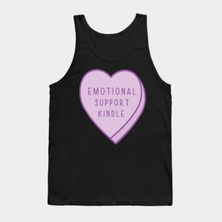 Emotional Support Kindle Candy Heart Tropes Book Purple Tank Top